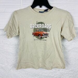 CHEROKEE tan FRANKS BACKROADS DELIVERY SERVICE vintage truck shirt size M 8